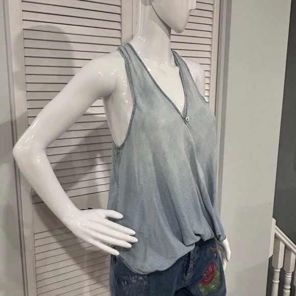 Blank NYC Drape Front Chambray Top - Picture 5 of 11